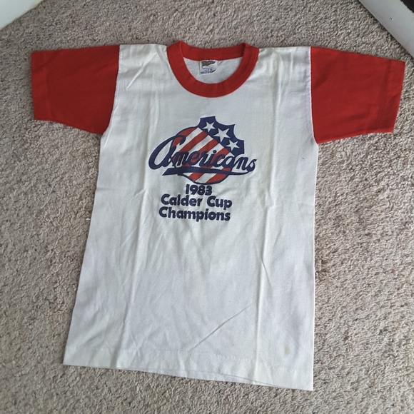 VINTAGE Single Stitch 50/50 Amerks Tee 1983 Size L 14/16 - Picture 1 of 4